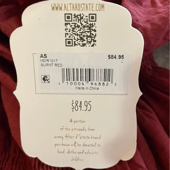 Altar’d State Burnt Red Puff Sleeve Dress - Picture 7 of 7